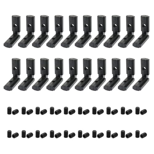 Aluminium-Extrusionsprofile 1010 Serie L-Form Inneneckverbinder Gelenkhalterung mit Schrauben für 10/10 Aluminiumprofil, 2,5 x 2,5 cm, Schwarz, 20 Stück Aluminium-Extrusionsprofile 1010 Serie L-Form Inneneckverbinder Gelenkhalterung mit Schrauben für 10/10 Aluminiumprofil, 2,5 x 2,5 cm, Schwarz, 20 Stück von BLCCLOY