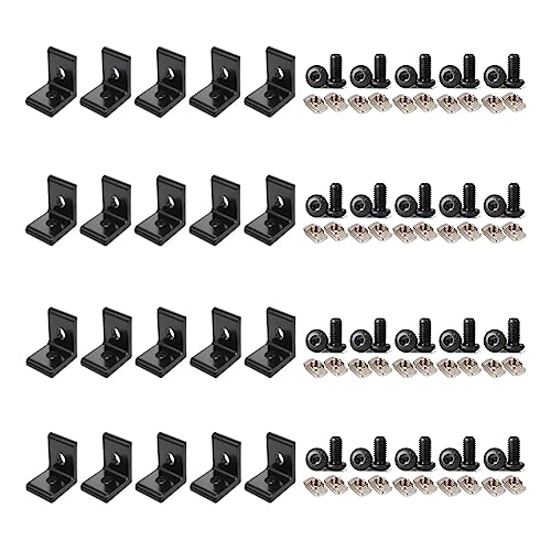 BLCCLOY 2020 Aluminium-Extrusions-T-Schlitz-Eckwinkel, 20er-Serie, extrudierte Hardware-L-Stecker mit M5-Muttern, Schrauben für 20/20 20 mm T-V-Schlitz, schwarzes Aluminiumprofilschienenzubehör BLCCLOY 2020 Aluminium-Extrusions-T-Schlitz-Eckwinkel, 20er-Serie, extrudierte Hardware-L-Stecker mit M5-Muttern, Schrauben für 20/20 20 mm T-V-Schlitz, schwarzes Aluminiumprofilschienenzubehör von BLCCLOY