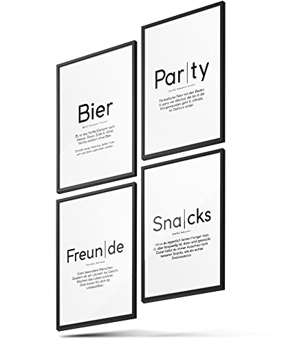 BLCKART Poster-Set Küchen Zitate - moderne Wandbilder mit Definition - Poster für Küche und Esszimmer - Bilder zur Wanddekoration - Größe A3 von BLCKART