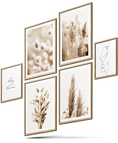 BLCKART Infinity Poster-Set Beige Love - beidseitig bedruckte Wandbilder - Premium Poster - Bilder zur Wanddekoration - Größe M 4x A4 und 2x A5 von BLCKART