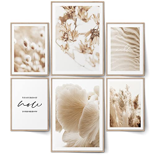 BLCKART Boho Beige Poster Set Bohemian Dream Doppelseitige Bilder Deko (L | 2x A3 | 4x A4 | ohne Rahmen) von BLCKART
