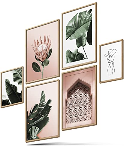 BLCKART Infinity Poster-Set Botanic Rose - beidseitig bedruckte Wandbilder - Premium Poster - Bilder zur Wanddekoration - Größe L 4x A3 und 2x A4 von BLCKART