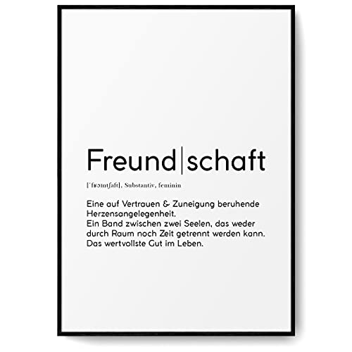 BLCKART Definition Freundschaft Poster Beidseitig Bedruckt Wortdefinition Bild Freunde Typografie Wanddeko Kunstdruck (A5 | 14,8 x 21 cm | Ohne Rahmen, Definition Poster | Freundschaft) von BLCKART