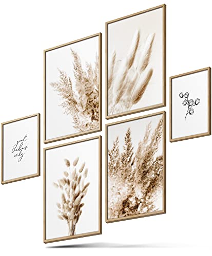 BLCKART Infinity Poster-Set Beige Love - beidseitig bedruckte Wandbilder - Premium Poster - Bilder zur Wanddekoration - Größe L 4x A3 und 2x A4 von BLCKART