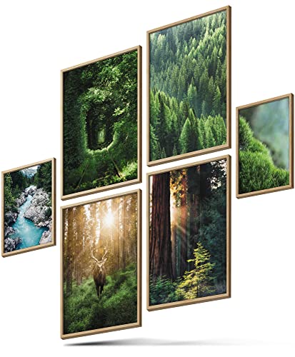 BLCKART Infinity Poster-Set Dreamy Forest - beidseitig bedruckte Wandbilder - Premium Poster - Bilder zur Wanddekoration - Größe M 4x A4 und 2x A5 von BLCKART