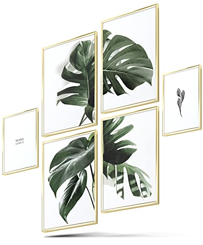 BLCKART Infinity Poster-Set Monstera - beidseitig bedruckte Wandbilder - Premium Poster - Bilder zur Wanddekoration - Größe L 4x A3 und 2x A4 von BLCKART