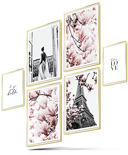 BLCKART Infinity Poster-Set Premium Rose - beidseitig bedruckte Wandbilder - Premium Poster - Bilder zur Wanddekoration - Größe M 4x A4 und 2x A5 von BLCKART