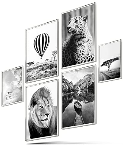 BLCKART Infinity Marke Poster-Set Travel Wild - beidseitig bedruckte Wandbilder - Premium Poster - Bilder zur Wanddekoration - Größe L 4x A3 und 2x A4 von BLCKART