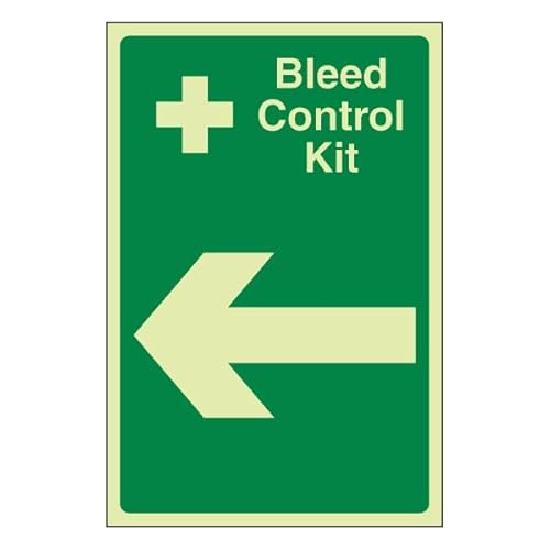 Bleedsave Bleed Control Kit Pfeil links, 200 x 300 mm, selbstklebendes Vinyl-Sicherheitsschild Bleedsave Bleed Control Kit Pfeil links, 200 x 300 mm, selbstklebendes Vinyl-Sicherheitsschild von BLEEDSAVE