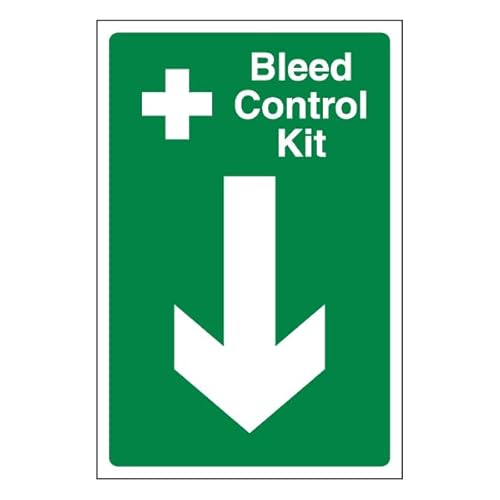 Bleedsave Bleed Control Kit Pfeil nach unten, 300 x 400 mm, 3 mm dickes Sicherheitsschild aus gebürstetem Aluminium-Verbundwerkstoff Bleedsave Bleed Control Kit Pfeil nach unten, 300 x 400 mm, 3 mm dickes Sicherheitsschild aus gebürstetem Aluminium-Verbundwerkstoff von BLEEDSAVE