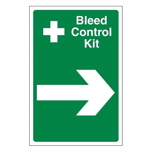 Bleedsave Bleed Control Kit Pfeil rechts, 300 x 400 mm, selbstklebendes Vinyl-Sicherheitsschild Bleedsave Bleed Control Kit Pfeil rechts, 300 x 400 mm, selbstklebendes Vinyl-Sicherheitsschild von BLEEDSAVE