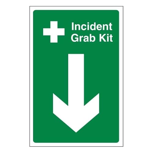 Bleedsave Incident Grab Kit Pfeil nach unten, 300 x 400 mm, 1 mm Hartplastik-Sicherheitsschild Bleedsave Incident Grab Kit Pfeil nach unten, 300 x 400 mm, 1 mm Hartplastik-Sicherheitsschild von BLEEDSAVE