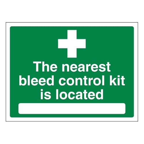 Bleedsave Selbstklebendes Vinyl-Sicherheitsschild "The Nearest Bleed Control Kit Is Located", 200 x 150 mm Bleedsave Selbstklebendes Vinyl-Sicherheitsschild "The Nearest Bleed Control Kit Is Located", 200 x 150 mm von BLEEDSAVE