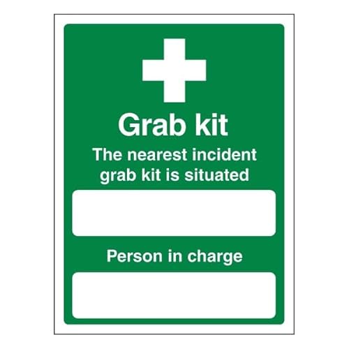 Bleedsave Selbstklebendes Vinyl-Sicherheitsschild "The Nearest Incident Grab Kit Is Situated", Hochformat, 150 x 200 mm Bleedsave Selbstklebendes Vinyl-Sicherheitsschild "The Nearest Incident Grab Kit Is Situated", Hochformat, 150 x 200 mm von BLEEDSAVE