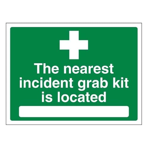 Bleedsave The Nearest Incident Grab Kit Is Located 200 x 150 mm, 1 mm Hartplastik-Sicherheitsschild Bleedsave The Nearest Incident Grab Kit Is Located 200 x 150 mm, 1 mm Hartplastik-Sicherheitsschild von BLEEDSAVE