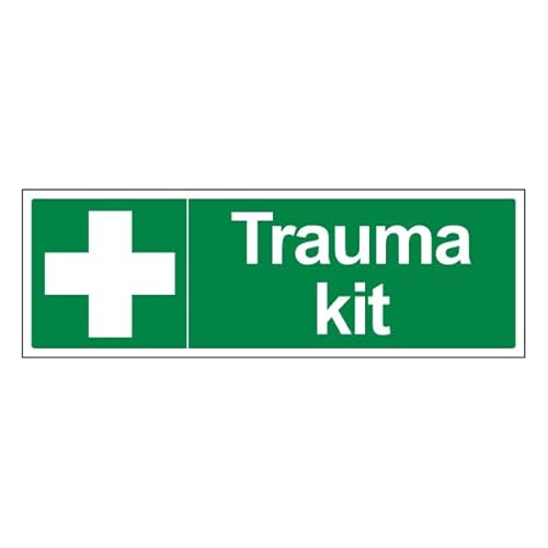 Bleedsave Trauma Kit Sicherheitsschild aus Hartplastik, Querformat, 450 x 150 mm, 1 mm von BLEEDSAVE