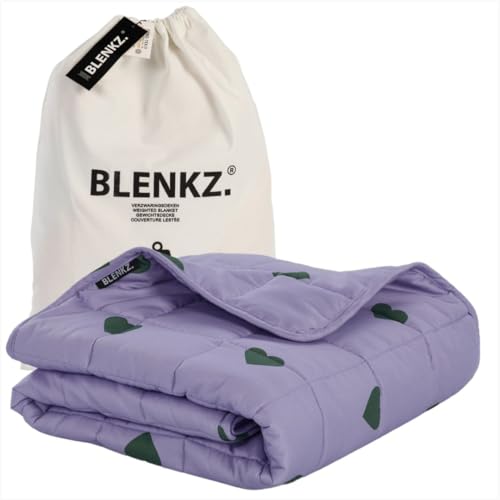 BLENKZ. Gewichtsdecke für Kinder (Herz Lila, 5kg-140x200cm) von BLENKZ.