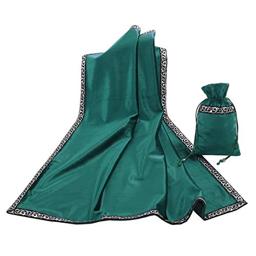 BLESSUME Altar Tarot Mesa Stoff Göttlichkeit Wicca Samt Stoff mit Tarot Tasche (Grün) von BLESSUME