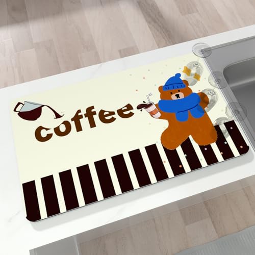 Abtropfmatte für Küchentheke, 30,5 x 50,8 cm, saugfähige Kaffee-Bar-Matte, Gummi-Rückseite, leicht zu reinigen, Abtropfmatte für Geschirr, Utensilien, Arbeitsplatten, Bärenkaffee Abtropfmatte für Küchentheke, 30,5 x 50,8 cm, saugfähige Kaffee-Bar-Matte, Gummi-Rückseite, leicht zu reinigen, Abtropfmatte für Geschirr, Utensilien, Arbeitsplatten, Bärenkaffee von BLESWIN