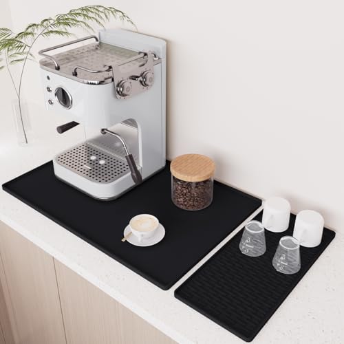 Kaffeemaschinen-Silikonmatte - große Kaffeemaschine wasserdichte Matte, abnehmbare Abtropfmatte, rutschfeste Konvexe Kante Design, 40 * 60 Faltbare rutschfeste Matte, Küchentisch Barista Matte Kaffeemaschinen-Silikonmatte - große Kaffeemaschine wasserdichte Matte, abnehmbare Abtropfmatte, rutschfeste Konvexe Kante Design, 40 * 60 Faltbare rutschfeste Matte, Küchentisch Barista Matte von BLESWIN