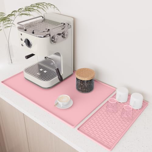 Kaffeemaschinen-Silikonmatte - große Kaffeemaschine wasserdichte Matte, abnehmbare Abtropfmatte, rutschfeste konvexe Kante Design, 40*60 faltbare rutschfeste Matte, Küchentisch Barista Matte Kaffeemaschinen-Silikonmatte - große Kaffeemaschine wasserdichte Matte, abnehmbare Abtropfmatte, rutschfeste konvexe Kante Design, 40*60 faltbare rutschfeste Matte, Küchentisch Barista Matte von BLESWIN