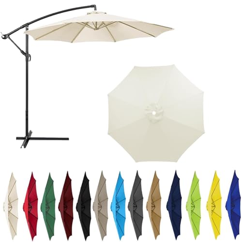 2,3m/2,7m/3,0m/3,5m/4,0m Sonnenschirm Ersatzbezug 6 Streben 8 Streben, Sonnenschirm Stoff UV Schutz 50 Windfest Gartenschirm Ersatz-Überdachung, Für Ampelschirm, Hof (8ribs:2.30m/7.5ft,Off-white) von BLGVGKLPNT