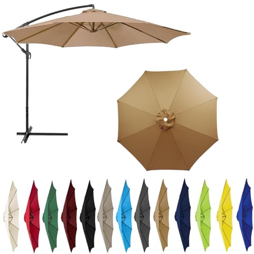 2,3m/2,7m/3,0m/3,5m/4,0m Sonnenschirm Ersatzbezug 6 Streben 8 Streben, Sonnenschirm Stoff UV Schutz 50 Windfest Gartenschirm Ersatz-Überdachung, Für Ampelschirm, Hof (8ribs:3.5m/11.5ft,Brown) von BLGVGKLPNT