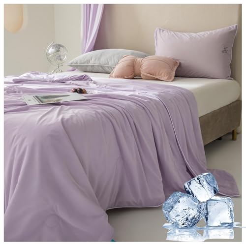 BLGVGKLPNT Kühldecke Leichte Kühlende Decke - Doppelseitige Sommerdecke Dünne Selbstkühlende Decke Sommer Cooling Blanket zum Schlafen Kühlere Faser Sommerkühldecke Bettdecke Ohne (Violett,180x220cm) BLGVGKLPNT Kühldecke Leichte Kühlende Decke - Doppelseitige Sommerdecke Dünne Selbstkühlende Decke Sommer Cooling Blanket zum Schlafen Kühlere Faser Sommerkühldecke Bettdecke Ohne (Violett,180x220cm) von BLGVGKLPNT