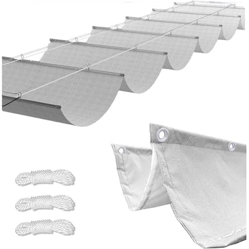 Einziehbar Verstellbar Sonnensegel Welle Wasserdicht UV-Schutz Sonnenschutz Rechteckig für Terrasse Garten Balkon Pool Pergola Outdoor Markise (0.5×1m(BxL),Light Gray) von BLGVGKLPNT