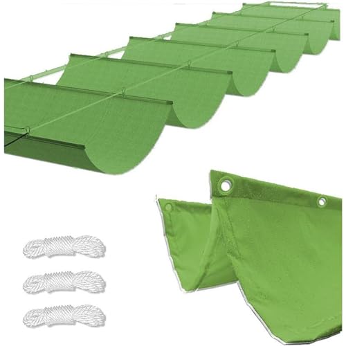 Einziehbar Verstellbar Sonnensegel Welle Wasserdicht UV-Schutz Sonnenschutz Rechteckig für Terrasse Garten Balkon Pool Pergola Outdoor Markise (2.5×10m(BxL),Green) von BLGVGKLPNT
