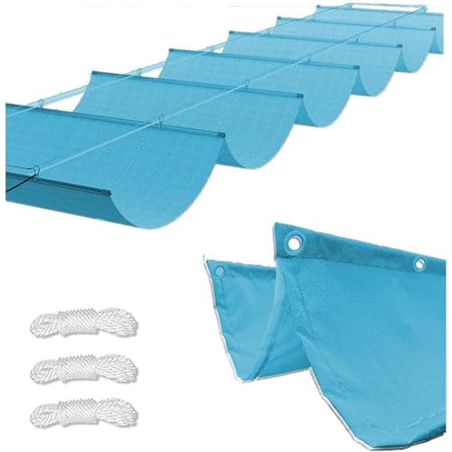Einziehbar Verstellbar Sonnensegel Welle Wasserdicht UV-Schutz Sonnenschutz Rechteckig für Terrasse Garten Balkon Pool Pergola Outdoor Markise (3×9m(BxL),Blue) von BLGVGKLPNT