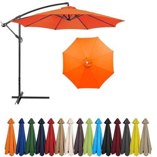 Sonnenschirm Ersatzbezug 2m 2.3m 2.5m 2.7m 3.5 4.0m 6/8 Streben,Sonnenschirm Stoff,Terrassenschirm Ersatzdach UV-Schutz,Gartenschirm Ersatz-Überdachung, (Orange,8ribs:4m/13.1ft) von BLGVGKLPNT