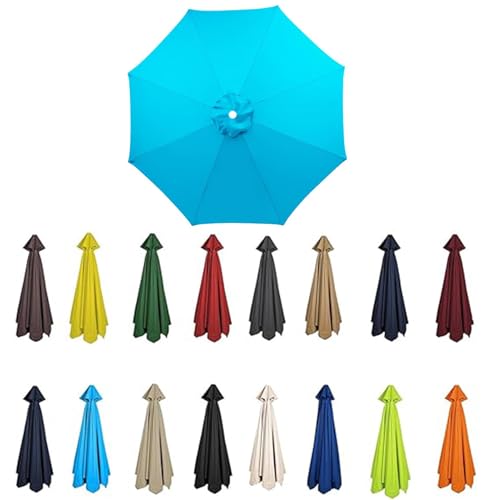 Sonnenschirm Ersatzbezug 3.5m-2m 6/8 Streben,Terrassenschirm Ersatzdach,Sonnenschirm Stoff Uv Schutz 50 Windfest Strand Terrasse Garten Sonnenschirm Ersatzteile (8ribs:3.5m/11.5ft,Seeblau) von BLGVGKLPNT