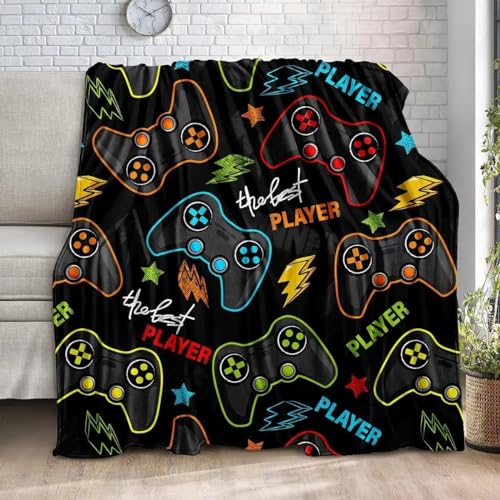 Kuscheldecke 180x200 Gamepad Decke, Muster Fleecedecke Flauschig, Flanell Warm Decken, Sofadecke Wohndecke Weiche Sofa üBerwurfdecke, Winterdecke Erwachsene Blanket Fuer Schlafzimmer deko von Bedsure