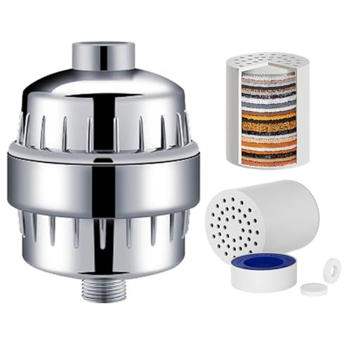 Duschfilter, Hochleistungs-Duschwasserfilter Duschfilter für hartes Wasser, 25 Stufen Duschkopffilter zum Entfernen von Chlor und Schwermetallen (mit 2 Filterpatronen) von BLINGARTY
