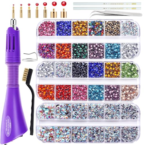 BLINGINBOX Hotfix Applicator Tool 2 Boxes of 4000 pcs Rhinestone Applicator Set with 7 Different Sizes Nozzles Cleaning Kit Tweezers Brush for Clothes and Shoes BLINGINBOX Hotfix Applicator Tool 2 Boxes of 4000 pcs Rhinestone Applicator Set with 7 Different Sizes Nozzles Cleaning Kit Tweezers Brush for Clothes and Shoes von BLINGINBOX
