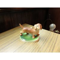 Jahrgang Dackel Weiner Hund Kunststoff Hong Kong Christbaumschmuck von BLINKIEWELLSVINTAGE