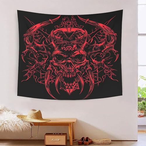 BLISSCOZY Dämon Totenkopf Wandteppich Tapisserie Premium Polyestergewebe Für Schlafzimmer Wohnzimmer 180cmx230cm BLISSCOZY Dämon Totenkopf Wandteppich Tapisserie Premium Polyestergewebe Für Schlafzimmer Wohnzimmer 180cmx230cm von BLISSCOZY