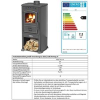 EEK A Kaminofen Anthrazit Holzofen 7,2 kW Kamin Zar Ofen Dauerbrandofen Werkstattofen Schwedenofen Hüttenofen Heizofen von BLIST