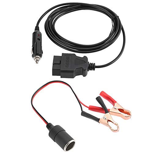 BLLBOO Notstromkabel OBD II II Auto Memory Saver Fahrzeug ECU 12V Notstromkabel, Speicherschoner mit Clip Autobatterie Zigarettenanzünder Power Extension Buchse von BLLBOO