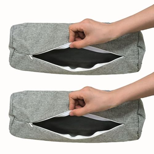BLLMTEAR 2 Stück Nackenrollenbezug Bezug for Nackenrolle Nackenkissenbezug mit Reißverschluss for Kissenrollen aus Memory-Schaum und Nackenkissenrollen(#6,15x60cm/6x24in) von BLLMTEAR