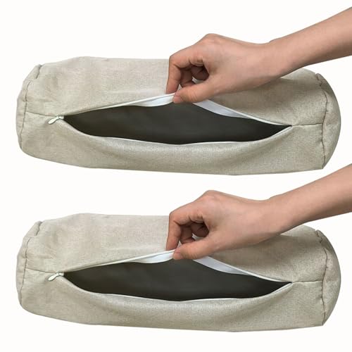 BLLMTEAR 2 Stück Nackenrollenbezug Bezug for Nackenrolle Nackenkissenbezug mit Reißverschluss for Kissenrollen aus Memory-Schaum und Nackenkissenrollen(#7,20x80cm/8x31in) von BLLMTEAR