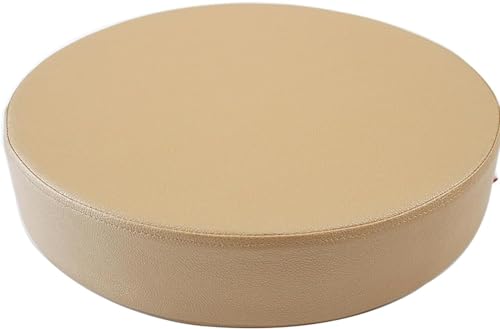 Runder Sitzkomfort Outdoor Garten | Sitzauflage 35x35/40x40/45x45/50x50cm für Esszimmerstühle & Homeoffice – Atmungsaktive Kunstleder-Polstere mit Anti-Rutschleiste(Milky Gold,13.8x2in/35x5cm) von BLLMTEAR