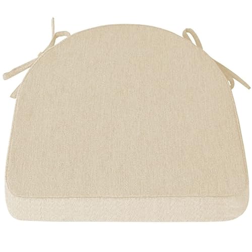 Sitzkissen Stuhl Waschbares Stuhlkissen mit Bindeband Rutschfestes Sitzpolster Halbrund Geeignet for Gartenstuhl, Esszimmerstuhl Oder Bürostuhl(@15,17x16.5x2in/43X42X5cm) von BLLMTEAR