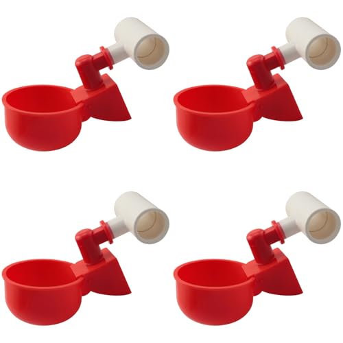 BLLNDX 4 Sätze Automatischer PVC-Trinker mit Tee Geflügel Automatisches Trinker-Set Schlauchverbindungsbecher für Huhn Ente Wachtel Truthahn DIY Trinker von BLLNDX
