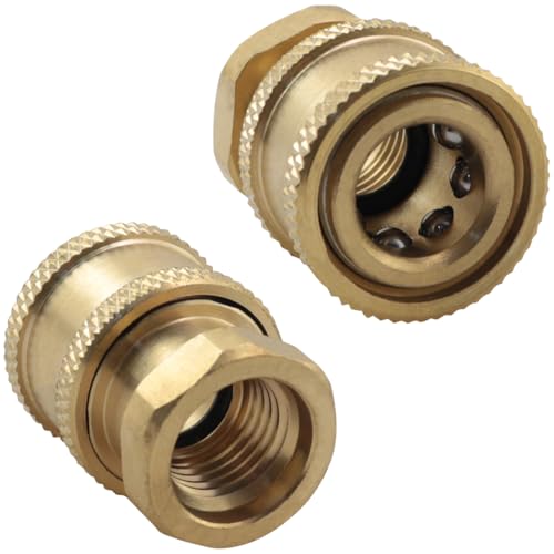 BLLNDX Hochdruckreiniger-Adapter, 0,64 cm (1/4 Zoll), Schnellanschluss, massives Messing, Universal-Schnellsteckkupplung für Hochdruck-Wasserpistolendüsen und Waschanlagen, 2 Stück von BLLNDX
