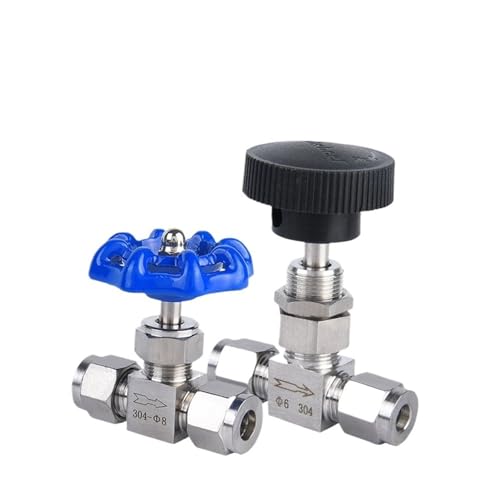 BLLUYJXZ 1 STÜCKE 3-18mm 1/8 "-1/2" Rohr Kompression 304 316L Edelstahl Fluss Einstellen Ventil(6mm) von BLLUYJXZ