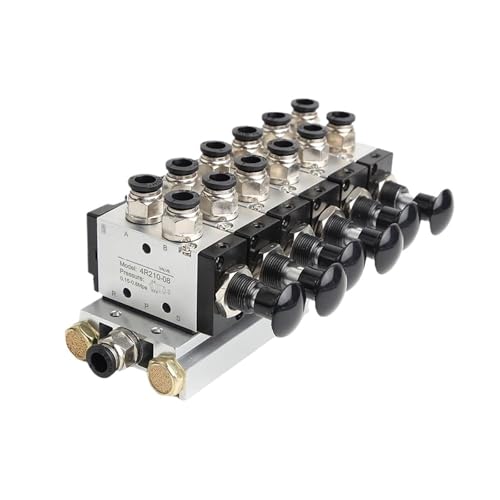 BLLUYJXZ 4R210-08 2F-10F Manuelles Ventil 2-Wege-5-Position Push- und Pull-Pneumatischer Schalter des Wegeventils Kombinationsventil(12 in 10 Out) von BLLUYJXZ