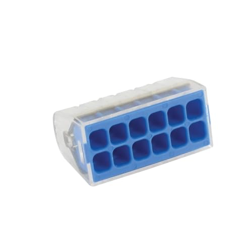 BLM, Mini Connex 12-Eingangs-Anschlussklemmen, 5er- oder 40er-Pack, Direkteinstecken für starre und halbstarre Drähte 0,2 bis 2,5 mm², Spannung 450 V, Strom 24 A, kompakt und ergonomisch von BLM