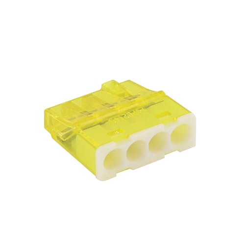 BLM, Mini Connex 4-Eingang Direktsteckklemme, Kompatibel mit 0,2-2,5 mm² Drähten, Spannung 450 V, Strom 24 A, Abisolierlänge 11 mm, Farbcodierte Abdeckungen, Beutel mit 15 Einheiten von BLM